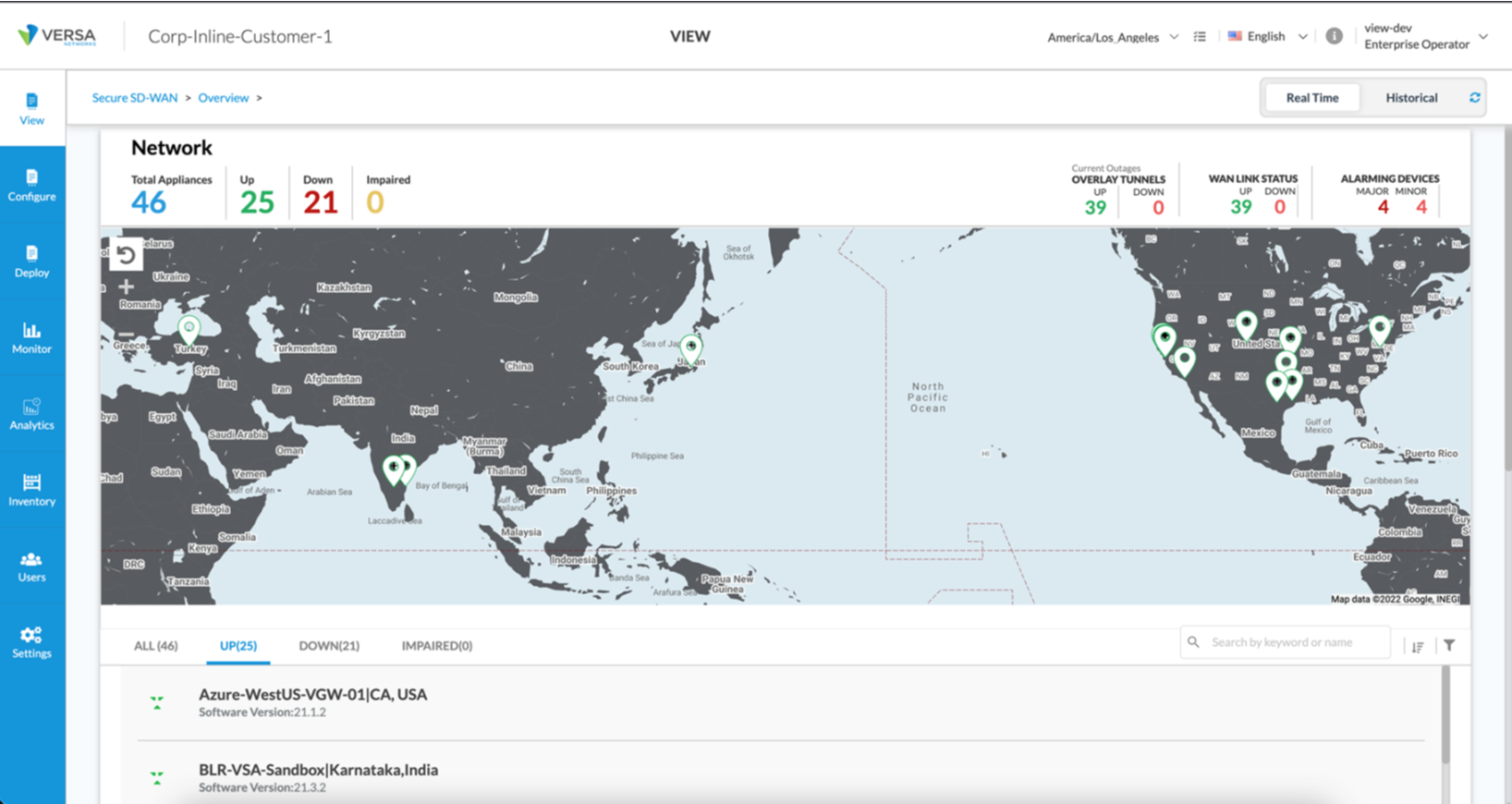 Versa Analytics Example Screen 1
